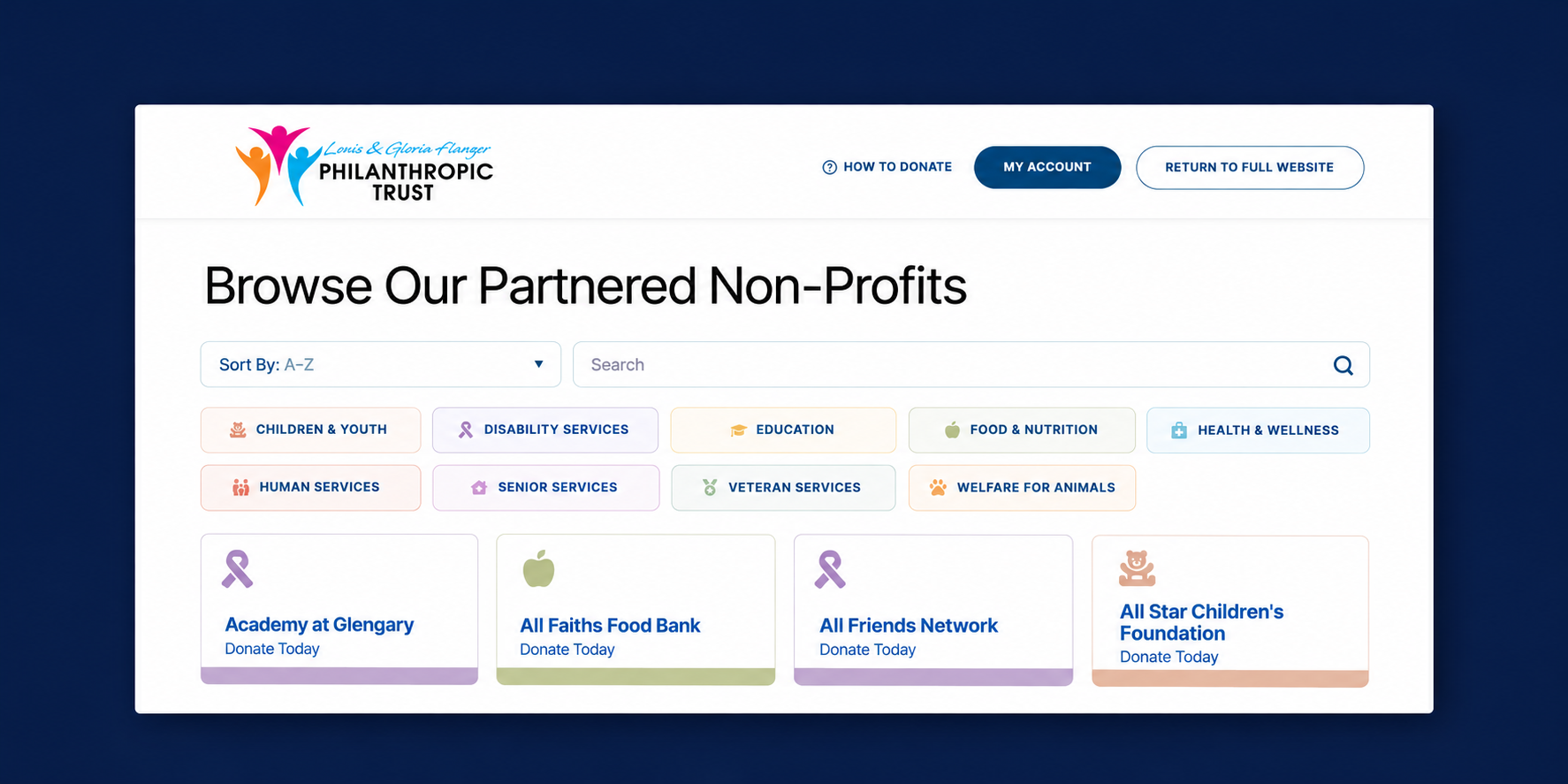 Flanzer Trust and DuoGive giving platform presented as a project showcase